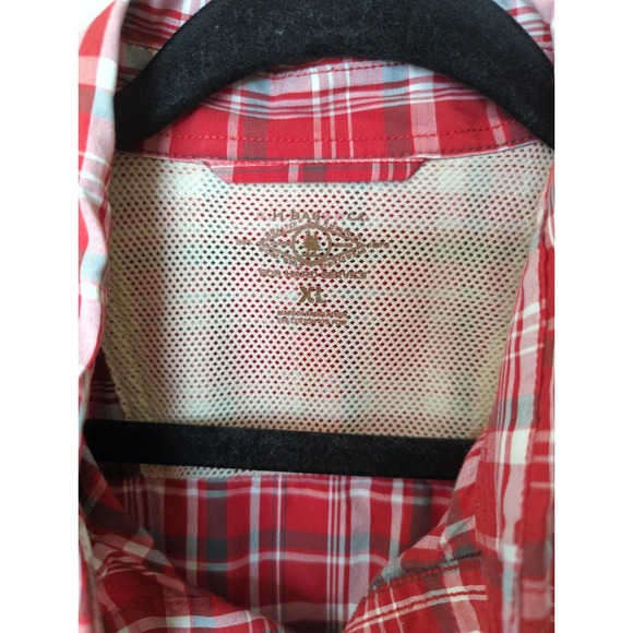 G.H. Bass & Co Red Plaid Work Casual Button Down Short XL - Picture 5 of 6